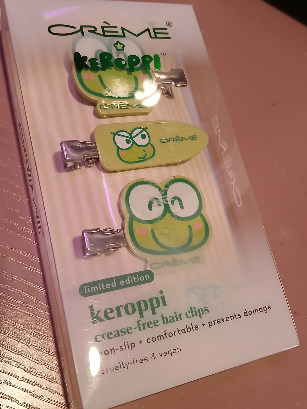 Crème Shop Keroppi Green Hair Clips - 4 Pack - NWT in BOX [GIFTABLE!]